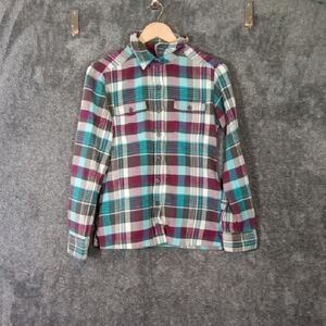 Patagonia Womans Fjord Flannel Organic Cotton Button Down Long Sleeve 2 Xs